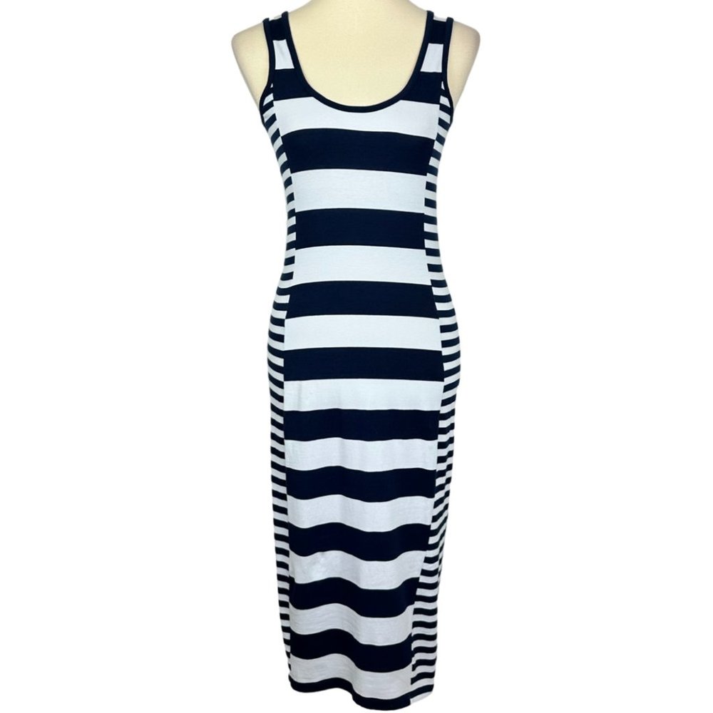 NWT $88 French Connection dress 6 s small stripe bodycon midi casual nautical
